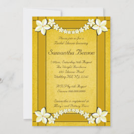 Convites Convidado para Chá de panela Floral Dourado Rustic