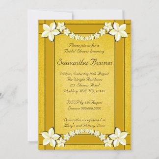 Convites Convidado para Chá de panela Floral Dourado Rustic