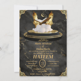 Convites Convidado para Crianças Muçulmanas Douradas e Boni