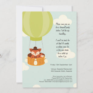 Convites Convidado para Farewell Bon Voyage do Balão de Ar 