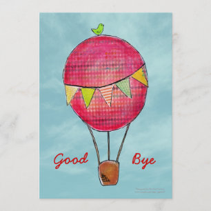 Convites Convidado para Farewell Bon Voyage do Balão de Ar