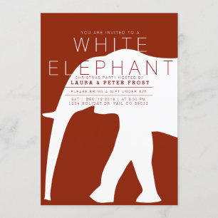Convites Convidado para Feriado de Elefante Branco Moderno