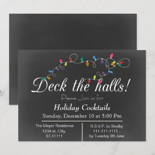 Convites Convidado para Férias de Natal do Quadro de Chalkb