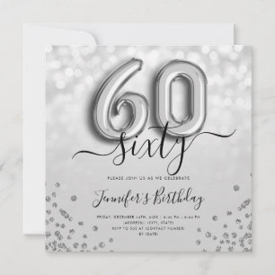 Convites Convidado para Festa de aniversário 60th Balloon G