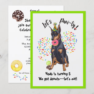 Convites Convidado para Festa de aniversário de Doberman E