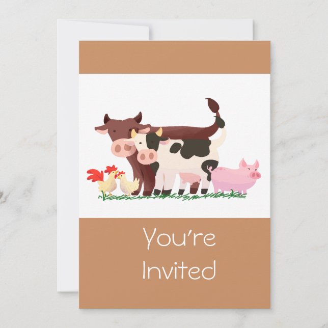 Convites Convidado para Festa de aniversário de Fazenda de  (Frente)