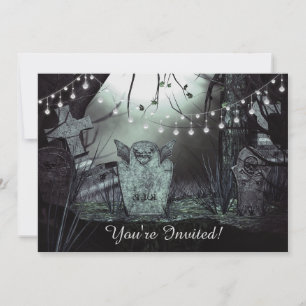 Convites Convidado para Festa de Halloween de Graveyard Got