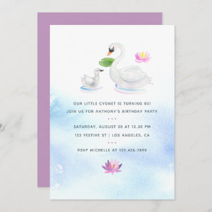 Convites Convidado para Festas de aniversário de Swan Water