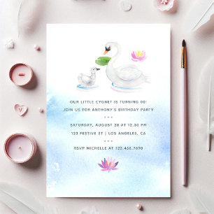 Convites Convidado para Festas de aniversário de Swan Water