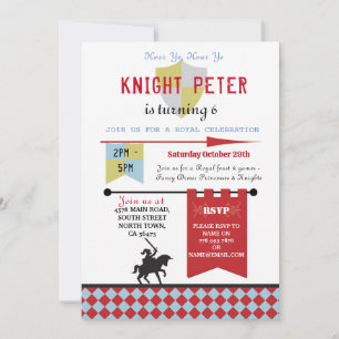 Convites Convidado para Festas de aniversário medievais da