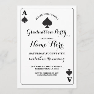 Convites Convidado para Graduação em Playing Card Ace of 