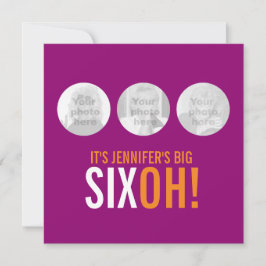 Convites Convidado para o aniversário de fotos 60th SIXOH!
