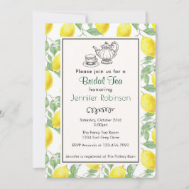 Convites Convidado para o chá de noiva de limão amarelo