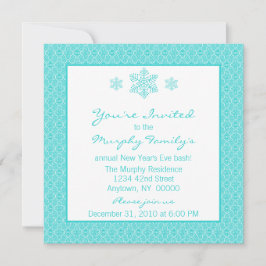 Convites Convidado para o Natal do Damask Snowflakes simple