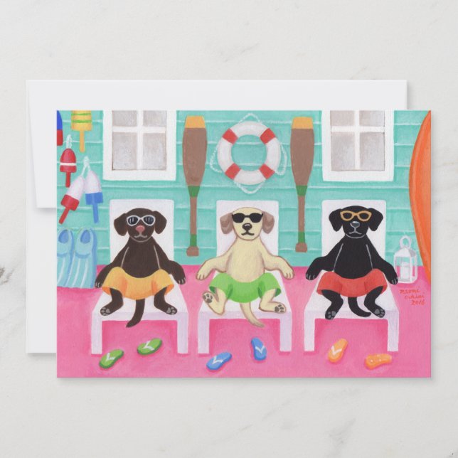 Convites Convidado para Piscina da Casa da Praia (Frente)