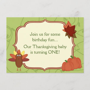 Convites Convidado para primeiro aniversario de Ação de Gra