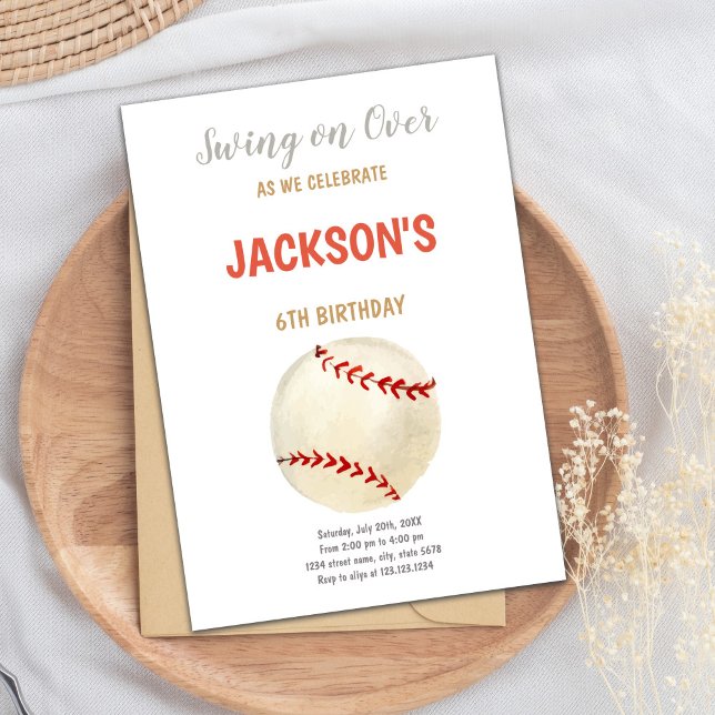 Convites Convidado para rapazes para todos os esportes edit (Sports Baseballs Birthday Invitations)
