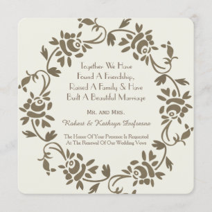 Convites Convidado para Renovar Vow de Casamento Floral Eur