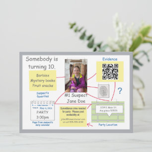 Convites Convidado para Resolver Provas de Crime Mistério C