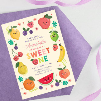 Convites Convidado para um aniversário doce, convidada para