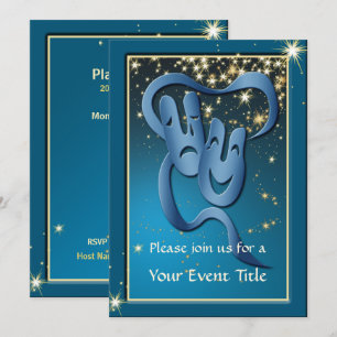 Convites Convidado Personalizado para Máscara Azul de Trag