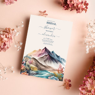 Convites Convidado Rustic Boho Watercolor Mountain Bridal