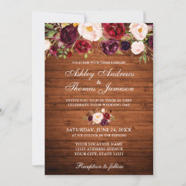 Convites Convidado Rustic Wedding Floral Wood