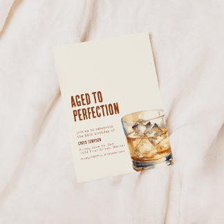 Convites Convidado Simples de Whiskey Envelhecido para Perf