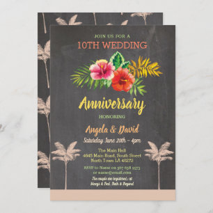 Convites Convidado Tropical de Chalk de Aloha Weding Aniver