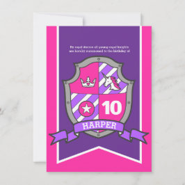 Convites Convidados de 10 anos para escudos princesas crian