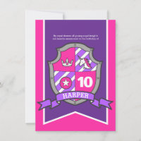 Convidados de 10 anos para escudos princesas crian