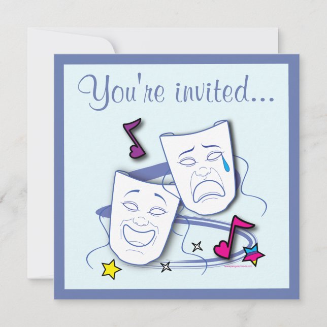 Convites Convidados de Aniversário do Teatro de Comédia e M (Frente)