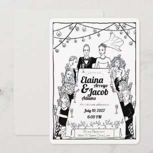 Convites Convidados de Casamento Ilustrados
