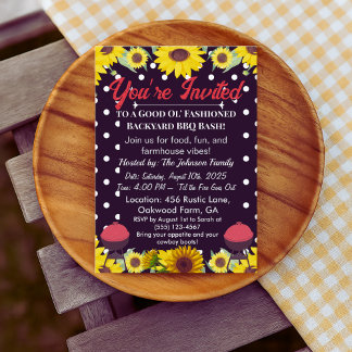 Convites Convidados de Cookout de Farmhouse - Grelha e CHUR