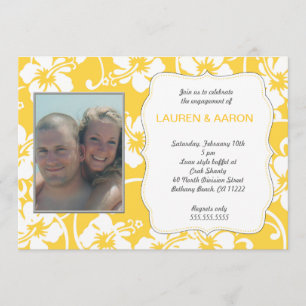 Convites Convidados de Ocasião para o Hibiscus Luau Amarelo