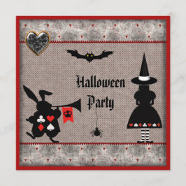 Convites Convidados do Festa de Halloween de Alice & Rabbit