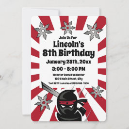 Convites Convidados do Partido do Guerreiro Ninja Samurai