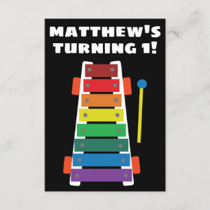 Convites Convidados do Rainbow Xylophone Classy Toy Party