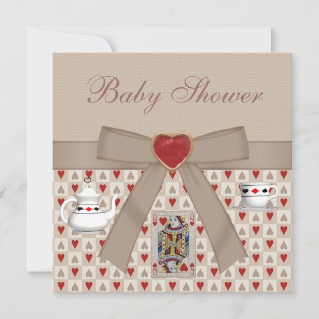 Convites Convidados do Tea Party para Alice no Chá de frald (Frente)