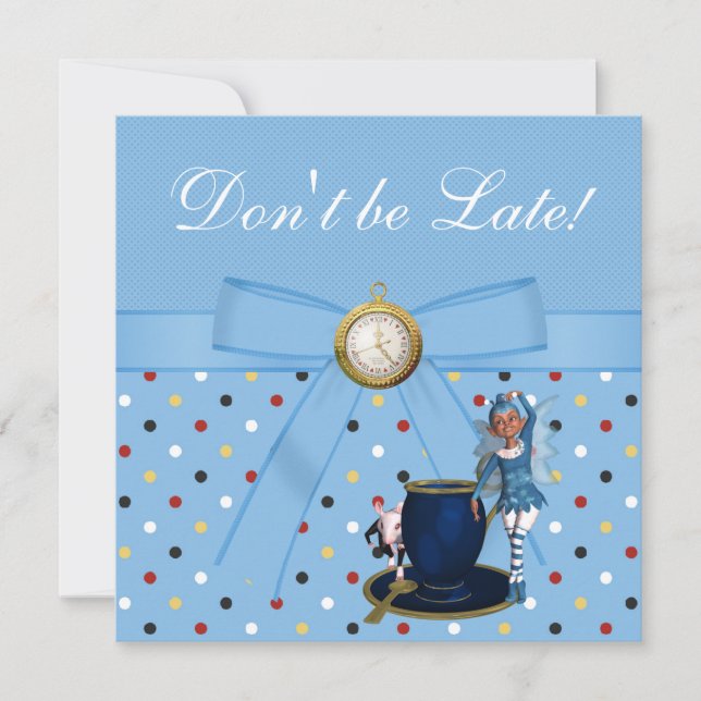 Convites Convidados do Tea Party para Alice no Chá de frald (Frente)