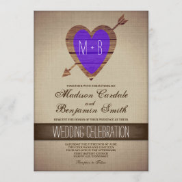 Convites Convidados para Casamento de Campo de Seta Roxo Rú