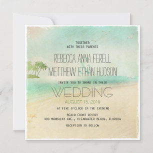 Convites Convidados para Casamento de Praia Pacífica do Ar