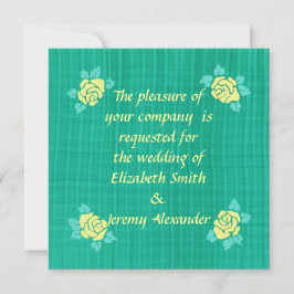 Convites Convidados para Casamento de Quatro Rosas Amarelas