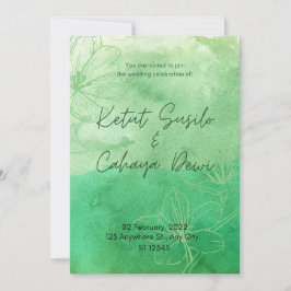 Convites Convidados para Casamento Elegante Verde de na mod