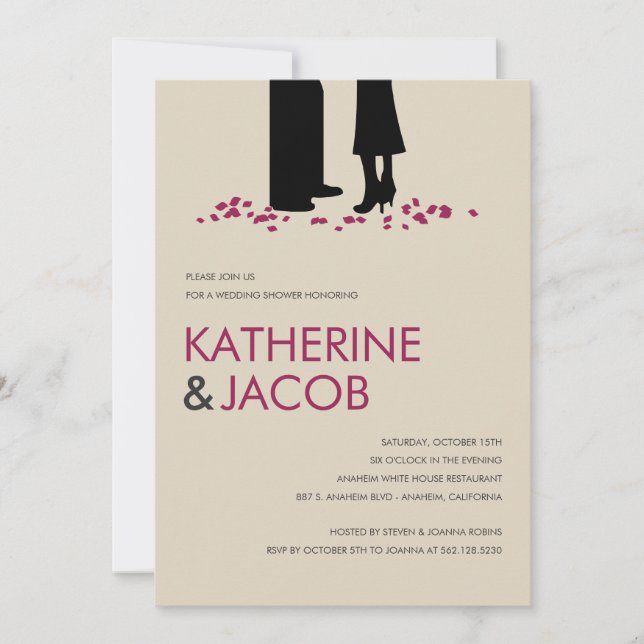 Convites Convidados para Chá de casamento de Voos Romântico (Frente)