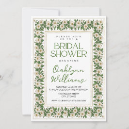 Convites Convidados para Chá de panela Floral Branco