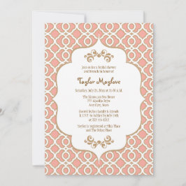 Convites Convidados para Chá de panela marroquino Dourado C