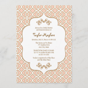 Convites Convidados para Chás de panela Dourados marroquin