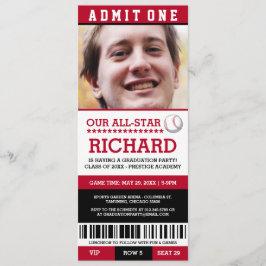 Convites Convidados para Festa de formatura de basebol