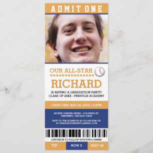 Convites Convidados para Festa de formatura de beisebol